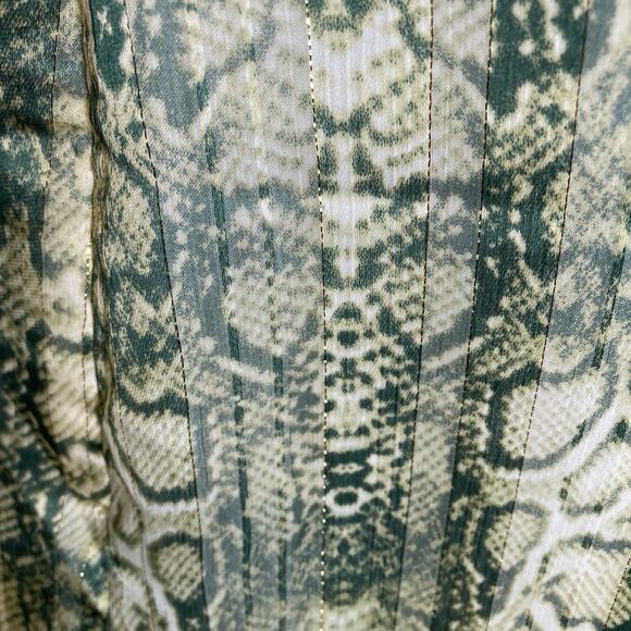 Anthropologie 4SI3NNA Women's Green Snakeprint Mini Dress Size XS Fairy Ruffles - Picture 12 of 12